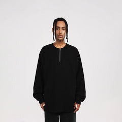 BONELESS Collarless Half-Zip Waffle L/S Tee