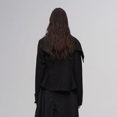 ILNya Nieternite Nifutur Layered Ruffle Wool-Blend Scarf-Wrap Coat