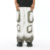 VANN VALRENCE Faded Spray-Dyed Multi-Pocket Cargo Pants