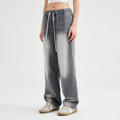 ORGANIC EMOTION Classic Washed Drawstring Jeans