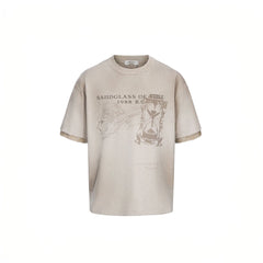 ESAIAS Hourglass Washed Gradient Raw-Edge T-Shirt