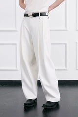 FACEONLAB Essential Wool-Blend Pleated Trousers