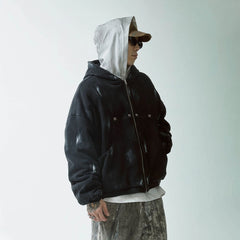 F2CE Brush-Paint Streak Hooded Jacket