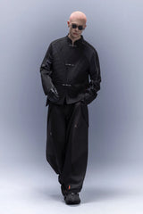 XIPHEVIL Tech Wool-Blend Mandarin Button-Up Jacket