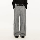 KREATE Middle Stitch Pleat Wide-Leg Trousers