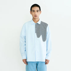 WIID Stripes Asymmetrical Patch Shirt