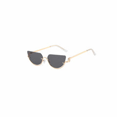 DAMAGE ASIA Semi-Oval Half-Rim Curved Frame Glasses