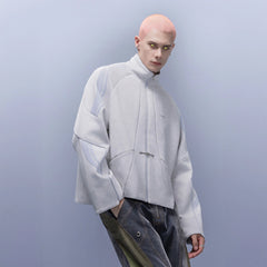XIPHEVIL Contrast-Paneled Raglan Track Jacket White
