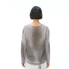 VANN VALRENCE Essential Gradient Sheer Long-Sleeve Tee