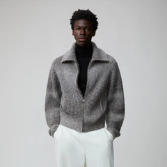 OPICLOTH Gradient Oversized Knit Zip-Up Cardigan