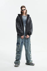 ORGANIC EMOTION Dirty Fit Graffiti Zip-Up Hoodie