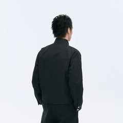 CATSSTAC Leather Panel Stand Collar Jacket
