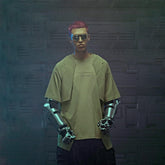 XIPHEVIL Deep Zone Deconstructed Armor Rivet T-Shirt Green