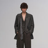 ILNya Nieternite Nifutur Distressed Draped Cotton-Linen Jacket