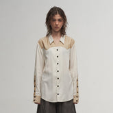 ILNya Nieternite Nifutur Pinstriped Contrast Spliced Shirt