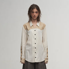 ILNya Nieternite Nifutur Pinstriped Contrast Spliced Shirt
