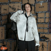 BLACK8MOB Dirty Fit Distressed Pocket Shirt