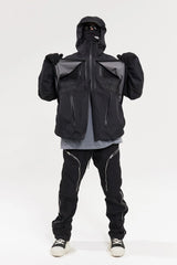 CATSSTAC Layered Multi-Pocket Waterproof Hooded Jacket