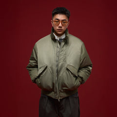 BANANA CLUB Glossy Utility Padded Bomber Jacket