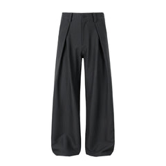 OKAYTHXBYE Pleated Shadow-Stripe Oversized Pants