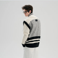 TIWILLTANG Asym Wrap Stripe-Collar Pullover