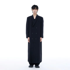 TUIMU Double-Breasted Maxi Trench Coat
