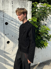 ESAIAS Asymmetric Stand-Collar Military Jacket