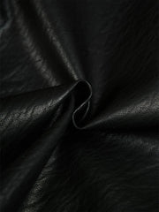 FLYERRER Structured Panel Faux Leather Biker Jacket