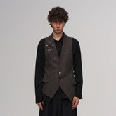 ILNya Nieternite Nifutur Retro Button Embellished Back-Harness Vest