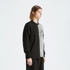 ORGANIC EMOTION Denim Spliced Long-Sleeve Tee