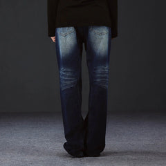 ARTIFICIAL WORLD Crinkled Straight-Leg Washed Jeans