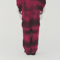 VANN VALRENCE Ombre Stripe Multi-Pocket Drawstring Sweatpants