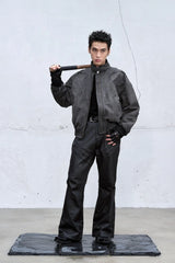 CATSSTAC Deconstructed Faded Wash Dual-Zipper Jacket