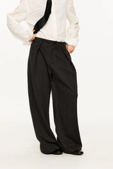 KREATE Modern Pinstriped Pleated Wide-Leg Trousers