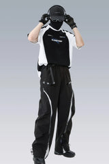 SILENSTORM Contrast Panelled Moisture-Wicking Graphic T-Shirt