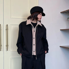 OKAYTHXBYE Faux-Layer Knit-Inset Jacket