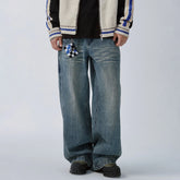 F2CE Double Waistband Washed Wide-Leg Jeans