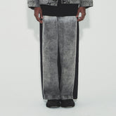 VANN VALRENCE Washed Contrast-Panel Wide-Leg Jeans