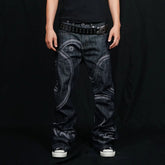 VINKID Embroidered Dove Stitched Selvedge Jeans