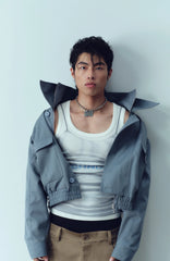 KADAKADA Double-Collar Shielded Utility Cropped Jacket