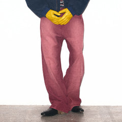 TRECLUB Washed Striped Straight-Leg Jeans