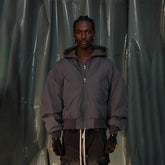 RECOVER ZONE Ruched Layered Hooded Down Jacket
