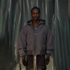 RECOVER ZONE Ruched Layered Hooded Down Jacket