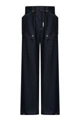 TIWILLTANG Contrast Stitched Straight-Leg Jeans