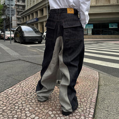 STEEPC Inverted Panel Snap-Fly Raw Jeans
