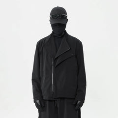 SILENSTORM Asymmetrical Double-Lapel Zipper Blazer Jacket