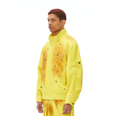 VANN VALRENCE Studded Gradient Stand Collar Oversized Jacket