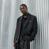 ALVNG AR ANTS Asymmetrical Hem Wool-Blend Blazer