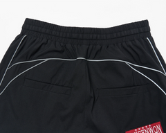 SAVAGEGROWTHWORLD Embroidered Logo Piped Straight-Leg Pants