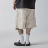 F2CE Layered Spliced Frayed-Edge Shorts